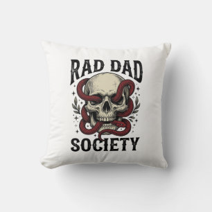 Coussin Rad Dad Society Vintage Skull Snake Conception de 