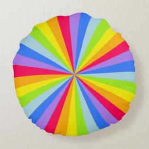 Coussin radial radial arc-en-ciel