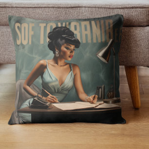 Coussin Radiance rétro Black Woman Vintage Glamor