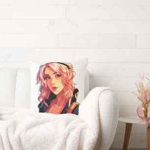 Coussin Radiant Anime Girl : Belle Art Manga