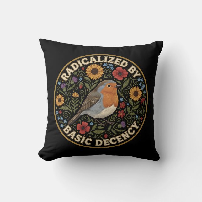 Coussin Radicalisé par les amateurs d'oiseaux décents (Recto)