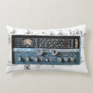 Coussin radio vintage à ondes courtes