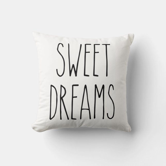 Coussin RAE DUNN Inspiré Sweet Dreams Simple Moderne (Recto)