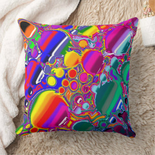 Coussin Rainbow Blast Art Abstrait