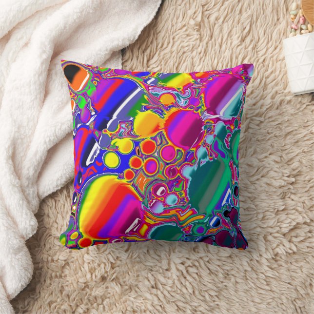 Coussin Rainbow Blast Art Abstrait (Couverture)