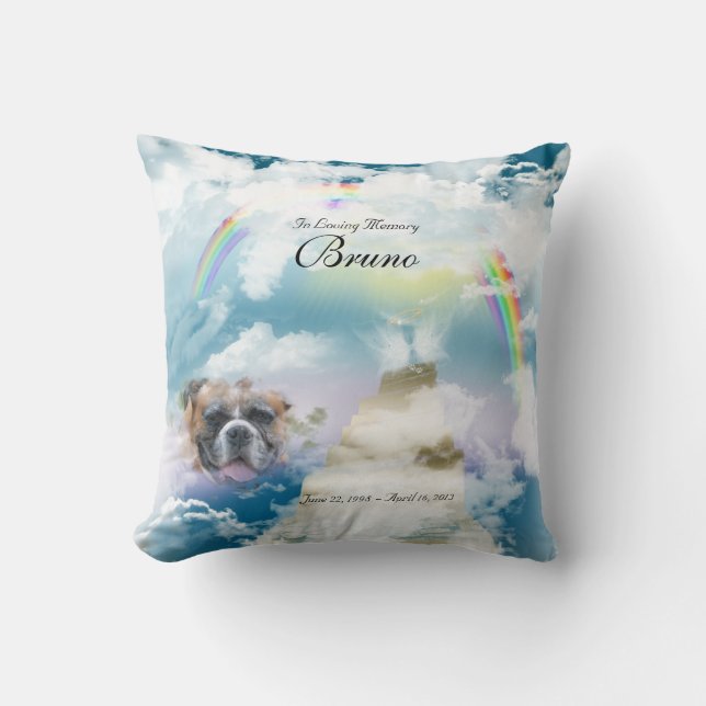 Coussin Rainbow Bridge Pet Chien Memorial (Recto)