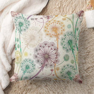 Coussin Rainbow Dandelion Breeze - Flore capricieuse