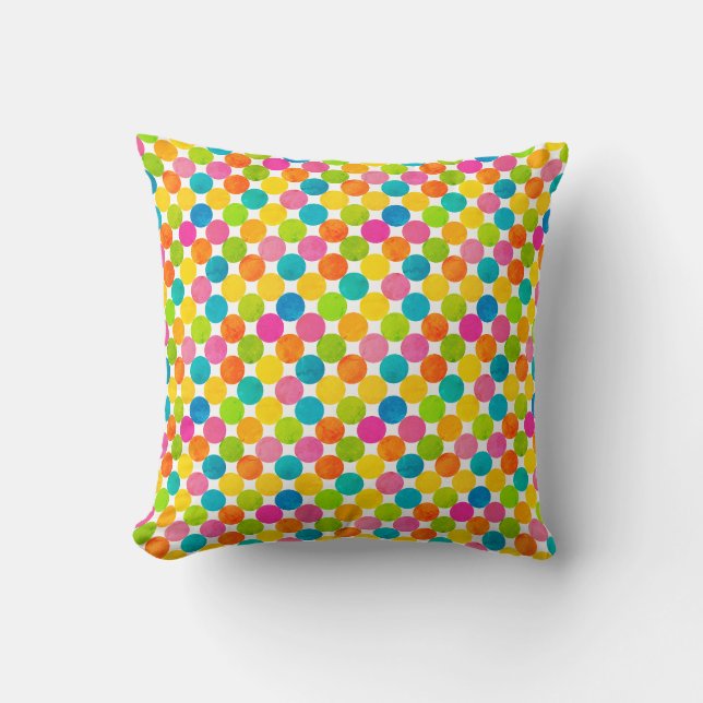 Coussin Rainbow Dot Motif moderne (Recto)