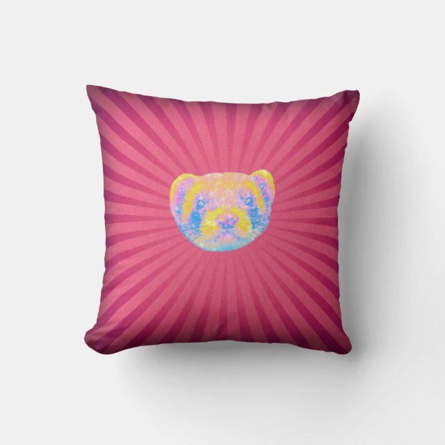 Coussin Rainbow Ferret (Recto)