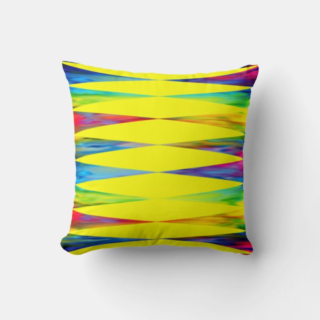 Coussin [Rainbow Fiesta] Arlequin géométrique Jaune clair (Recto)