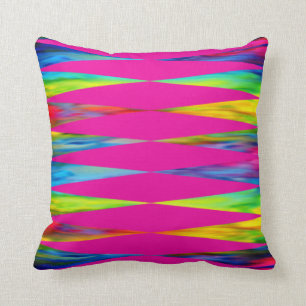 Coussin [Rainbow Fiesta] Harlequin Geometry Hot Pink
