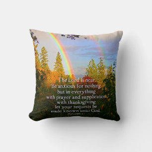 Coussin Rainbow Forest Écriture chrétienne Bible Verse
