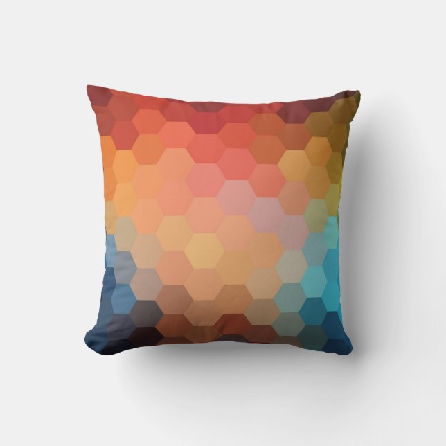 Coussin Rainbow Hexagon Chevron Motif 2 (Recto)