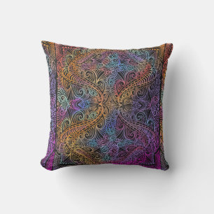 Coussin Rainbow Kaleidoscope Mandala