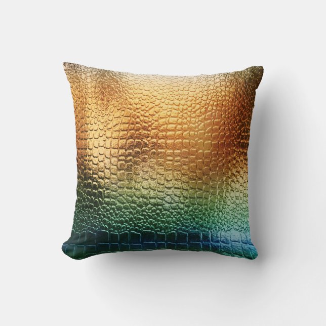 Coussin Rainbow Metal Look Snakeskin Exotic motif (Recto)
