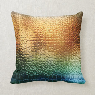Coussin Rainbow Metal Look Snakeskin Exotic motif