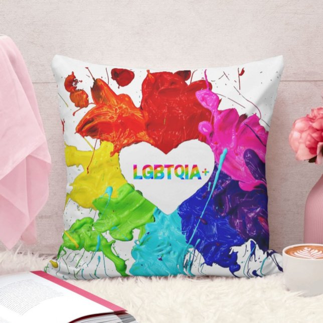 Coussin Rainbow Modern Stripe LGBT (Créateur téléchargé)