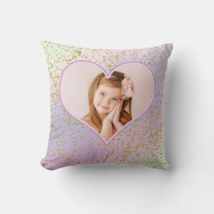 Coussin Rainbow Pastel Gold Parties scintillant Photo du c
