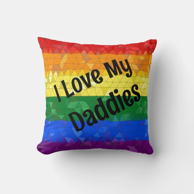 Coussin Rainbow Pride Mosaic Love Daddies (Recto)