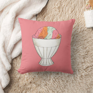 Coussin Rainbow Sherbet Glace Sorbet Dessert Coral