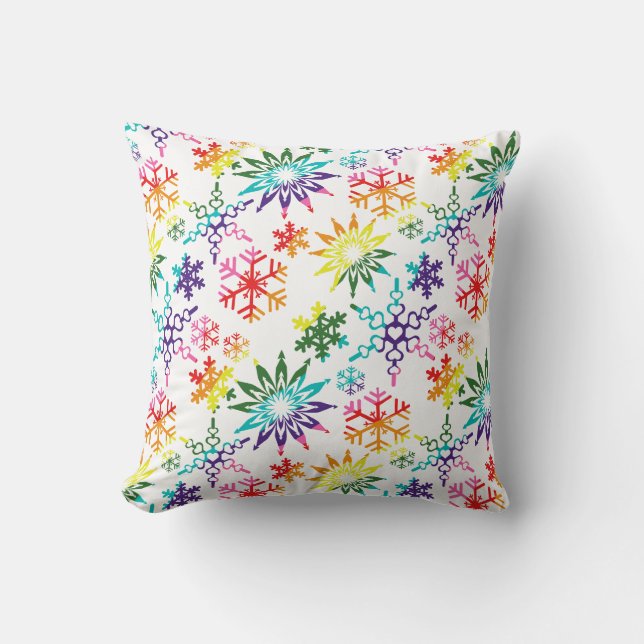 Coussin Rainbow Snowflakes Motifs (Recto)