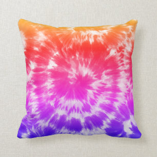 Coussin Rainbow Tie Dye Psychedelic Motif Décor 