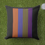 Coussin Rainbow Vertical Strips   Trim Decorative Black<br><div class="desc">Size: Throw Pillow 20" x 20" Accent your home with custom pillows from Zazzle and make yourself the envy of the neighborhood. Made from high-quality Simplex knit fabric, these 100% polyester pillows are soft and wrinkle-free. The heavyweight stretch material provides beautiful color definition for your design while also being the...</div>
