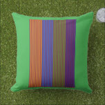 Coussin Rainbow Vertical Strips   Trim Decorative Green<br><div class="desc">Size: Throw Pillow 20" x 20" Accent your home with custom pillows from Zazzle and make yourself the envy of the neighborhood. Made from high-quality Simplex knit fabric, these 100% polyester pillows are soft and wrinkle-free. The heavyweight stretch material provides beautiful color definition for your design while also being the...</div>