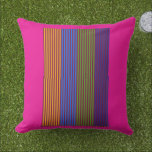 Coussin Rainbow Vertical Strips   Trim Decorative Pink<br><div class="desc">Size: Throw Pillow 20" x 20" Accent your home with custom pillows from Zazzle and make yourself the envy of the neighborhood. Made from high-quality Simplex knit fabric, these 100% polyester pillows are soft and wrinkle-free. The heavyweight stretch material provides beautiful color definition for your design while also being the...</div>