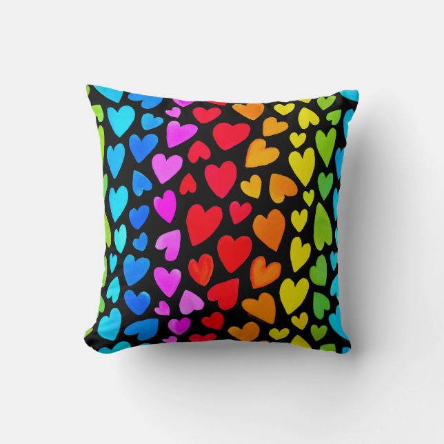 Coussin Rainbow Watercolor Motif (Recto)