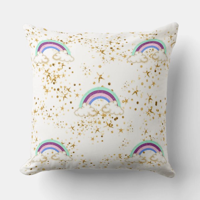 Coussin Rainbows Nuages Et Étoiles (Recto)