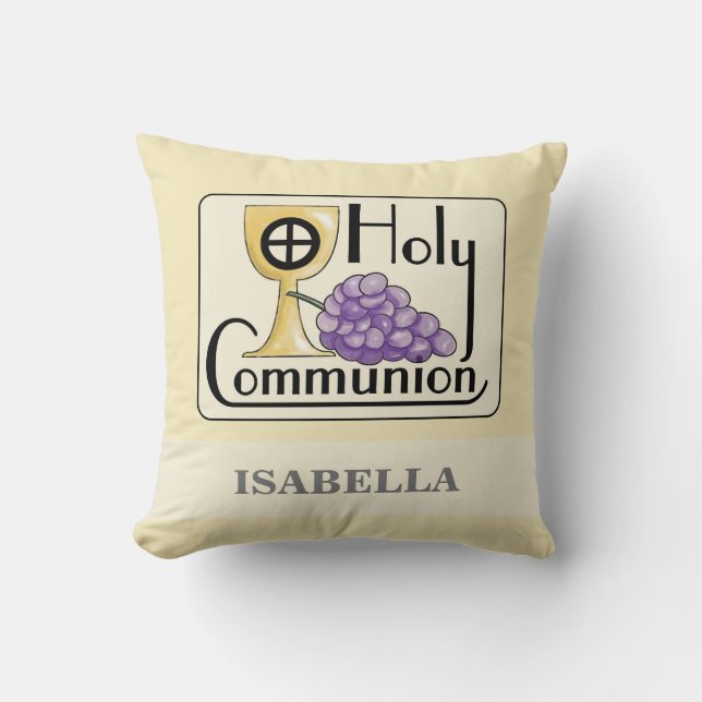 Coussin Raisin et Coupe de Première Communion, Personnalis (Recto)