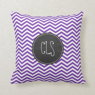 Coussin Raisins Chevron violet de raisin ; aspect tableau