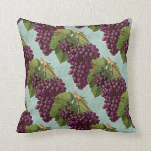 Coussin Raisins et vignes Vintages et pourpres