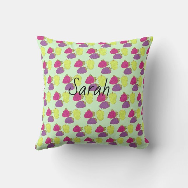 Coussin Raisins Rouge, Vert Et Violet (Verso)