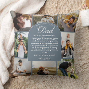 Coussin Raisons Bleues pour lesquelles on t'aime Papa Gril