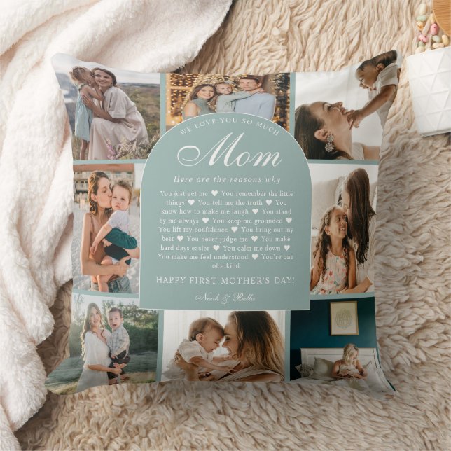Coussin Raisons turquoise pour lesquelles nous t'aimons Ma (Couverture)
