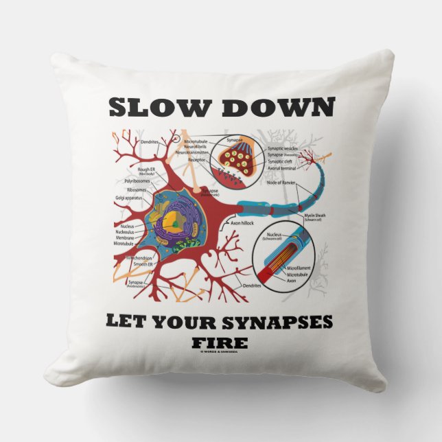 Coussin Ralentissez Laissez Vos Synapses Incendies Neuron  (Recto)