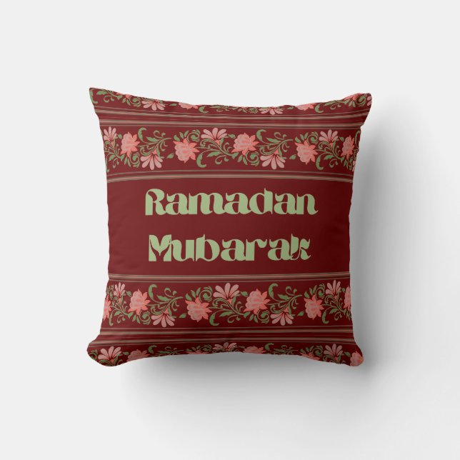 Coussin Ramadan Moubarak motif frontalier islamique Arabes (Recto)