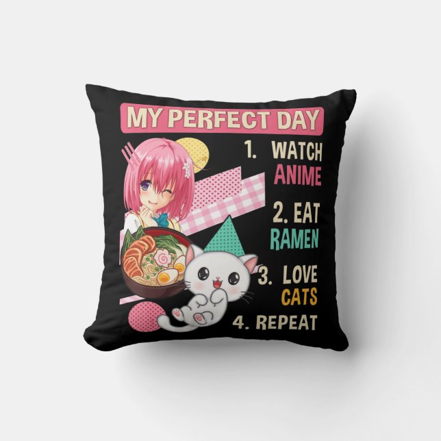 Coussin Ramen Cat Kawaii Anime Japonaise Food Girls Offici (Recto)