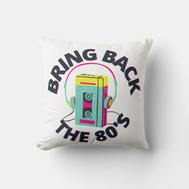 Coussin Ramenez la musique rétro des années 80 (Recto)