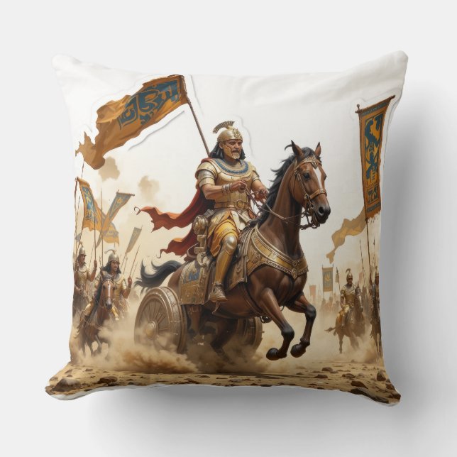 Coussin Ramsès II menant la bataille de Kadesh (Recto)