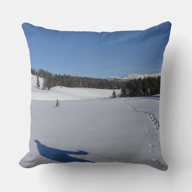 Coussin Randonnée à neige dans le parc national Yellowston (Recto)