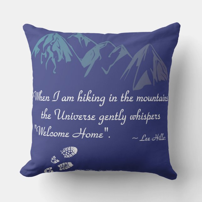 Coussin Randonnée montagnes L'Univers murmure Bienvenue à  (Recto)