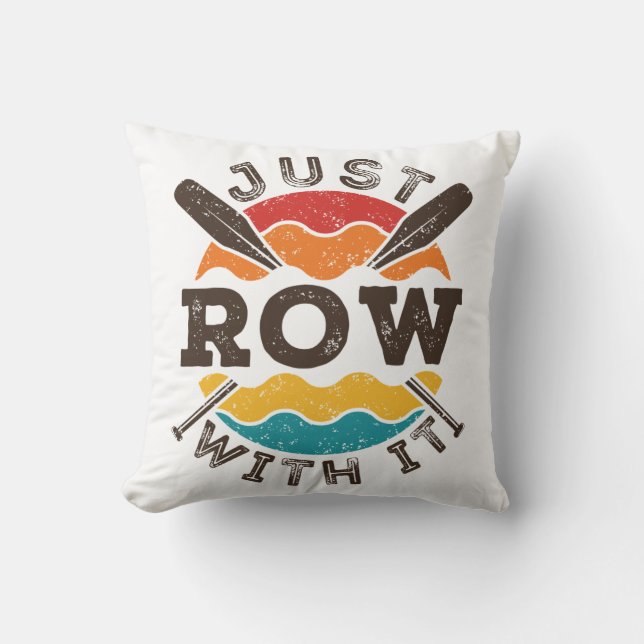 Coussin Rangez-vous avec le Cool Retro Rowing Team Oars (Recto)