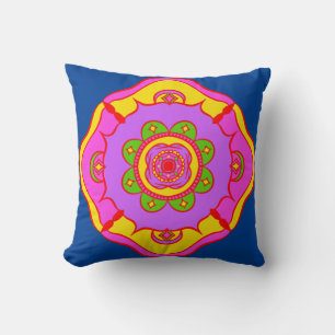 Coussin Rangoli de couleur vive et épaisse