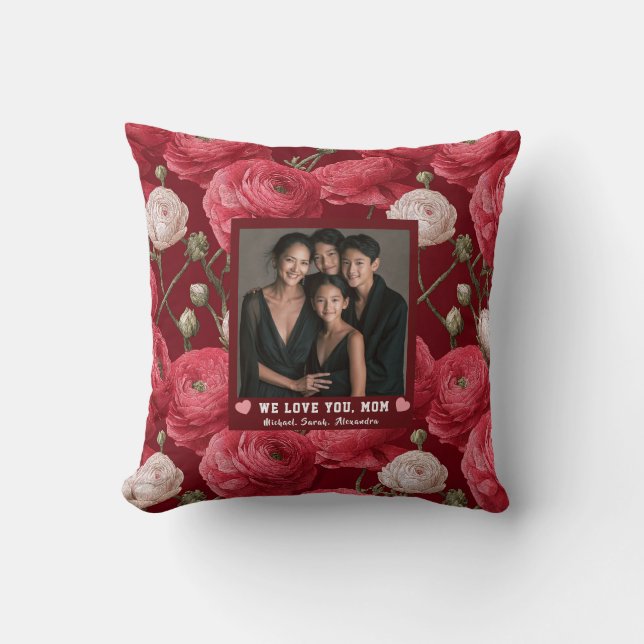 Coussin Ranunculus Maman Mummy Décor Romantique (Recto)