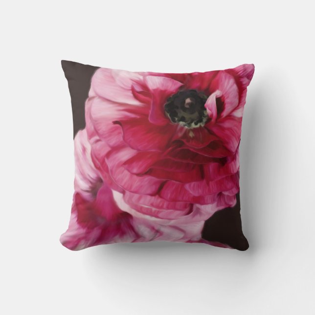 Coussin Ranunculus rouge (Recto)