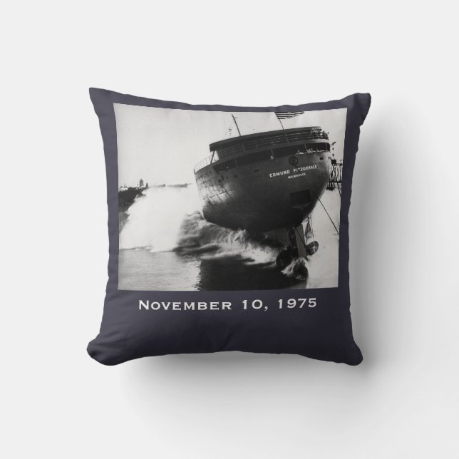 Coussin Rappelez-vous l'Edmund Fitzgerald (Recto)