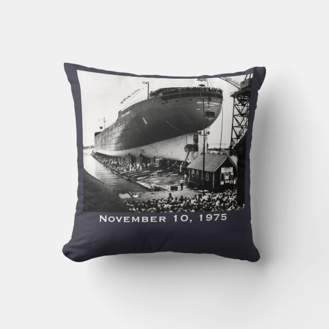 Coussin Rappelez-vous l'Edmund Fitzgerald (Recto)